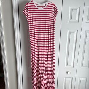 a new day Red and White Striped Dress